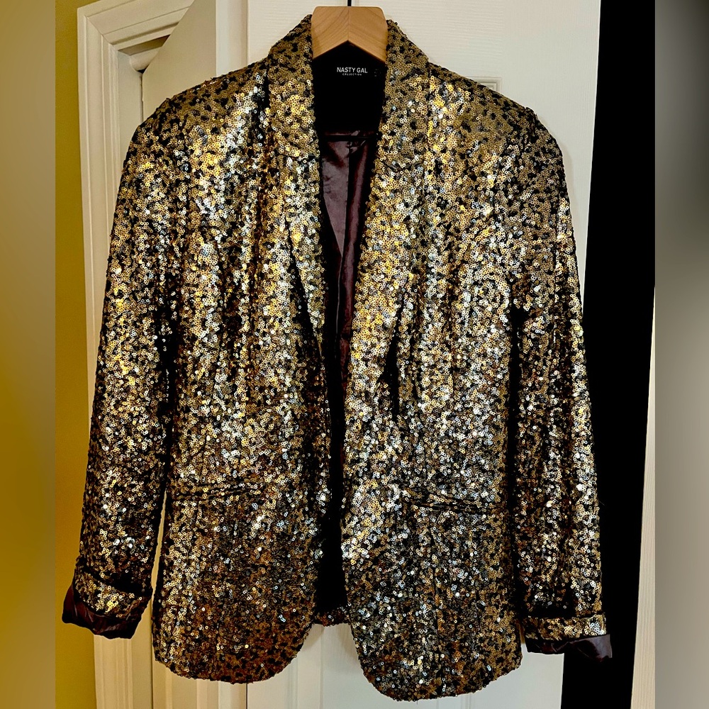 Nasty Gal size 6 sequin blazer